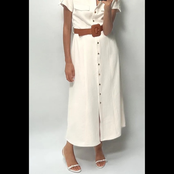 ZARA Belted Midi Shirt Dress - Picture 2 of 16
